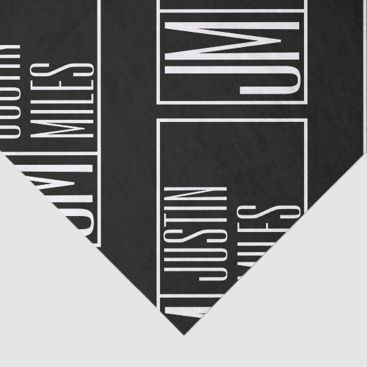 Moderne Initialen mit Name Monogram Muster Seidenpapier (Ausschnitt)