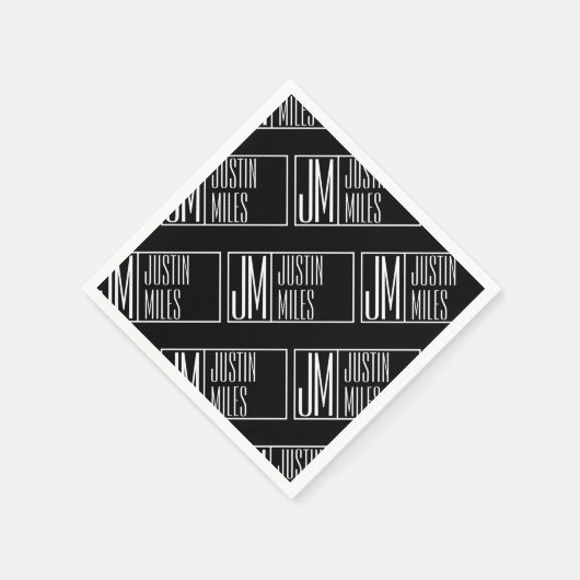 Moderne Initialen mit Name Monogram Muster Serviette (Ecke)