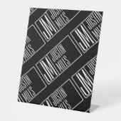 Moderne Initialen mit Name Monogram Muster Sockelschild (Vorderseite)