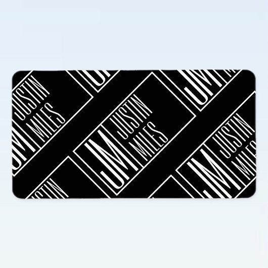 Moderne Initialen mit Namensmonogramm-Muster Adressaufkleber