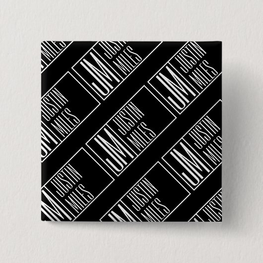 Moderne Initialen mit Namensmonogramm-Muster Button (Vorderseite)