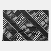 Moderne Initialen mit Namensmonogramm-Muster Geschirrtuch (Horizontal)