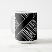 Moderne Initialen mit Namensmonogramm-Muster Kaffeetasse (Vorderseite Links)