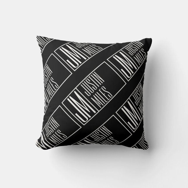 Moderne Initialen mit Namensmonogramm-Muster Kissen (Vorderseite)