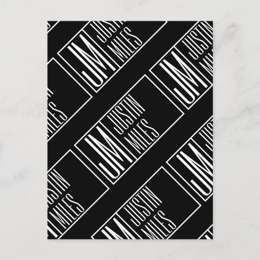 Moderne Initialen mit Namensmonogramm-Muster Postkarte (Vorderseite)