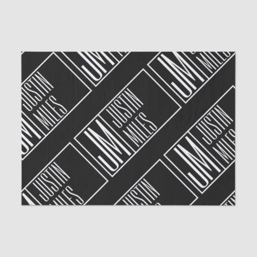 Moderne Initialen mit Namensmonogramm-Muster Seidenpapier (Vorderseite)