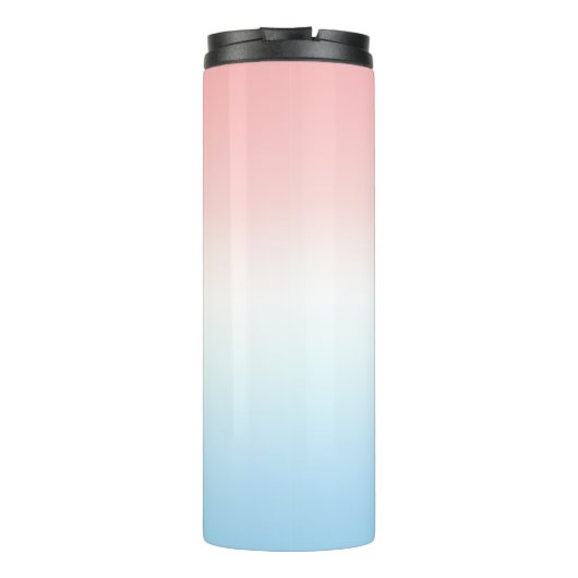 Moderne Initialen Monogram Blue Pink White Gradien Thermosbecher (Rückseite)
