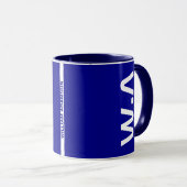 Moderne Initialen & Name | Bestes Monogramm in Nav Tasse (VorderseiteRechts)