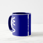 Moderne Initialen & Name | Bestes Monogramm in Nav Tasse (Vorderseite Links)