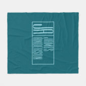 Moderne Initialen & Name | Dunkles Teal & Hellblau Fleecedecke (Vorderseite (Horizontal))