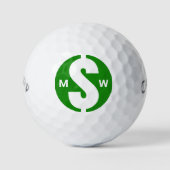 Moderne Initialen Spaß Green Money Custom Monogram Golfball (Vorderseite)