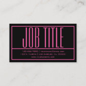 Moderne Initialen und Namenslogos Rosa/Schwarz Visitenkarte (Rückseite)