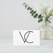 Moderne Initialen Visitenkarte (Stehend Vorderseite)