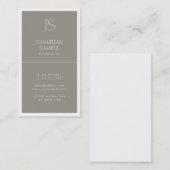 Moderne Initials Elegantes Chic Template Beruflich Visitenkarte (Vorne/Hinten)