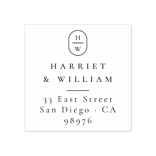 Moderne Initials Wedding Monogram Rücksendeadresse Gummistempel (Prägung)