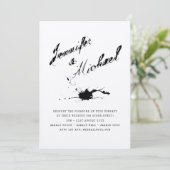 Moderne INK Typografie FOTO Paare Einladung (Stehend Vorderseite)