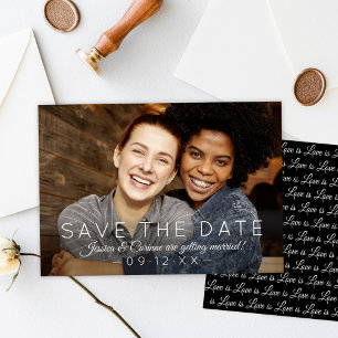 Moderne inklusive Liebe ist Liebe Foto Hochzeit Save The Date