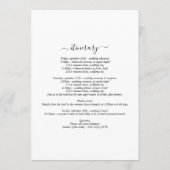 Moderne Inline-Monogramm-Hochzeitreise Programm (Rückseite)