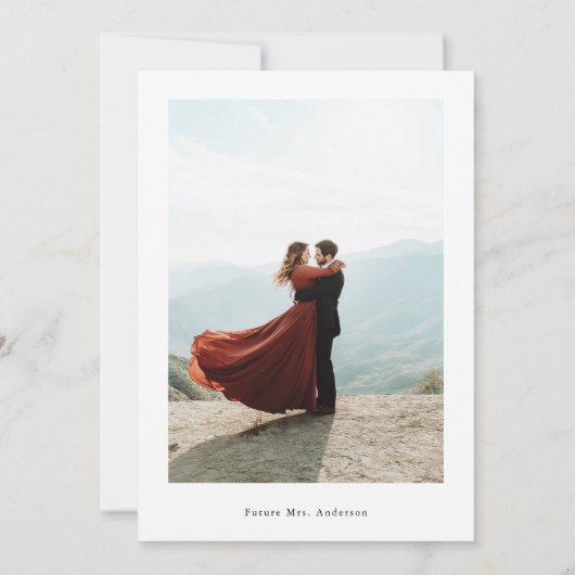 Moderne Inline sagte sie Yes Brautparty Foto Einladung (Rückseite)