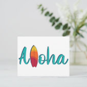 Moderne Insel Bunte Aloha Einfach Postkarte (Stehend Vorderseite)