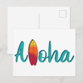 Moderne Insel Bunte Aloha Einfach Postkarte (Vorne/Hinten)