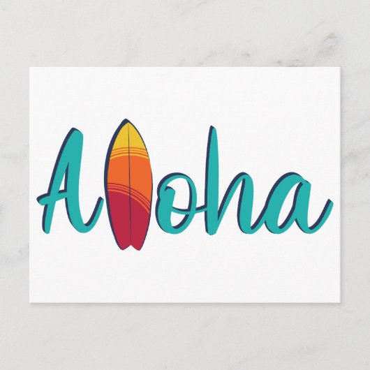 Moderne Insel Bunte Aloha Einfach Postkarte (Vorderseite)