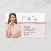 Moderne Insert Foto Notary Signing Agent Loans Visitenkarte (Vorderseite)