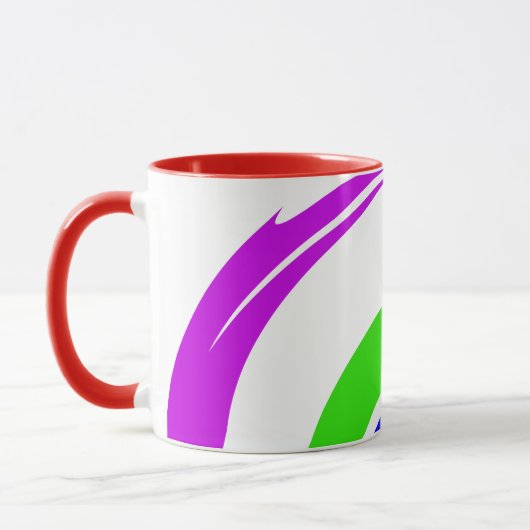 Moderne, inspirierende und stilvolle Farbkunst Tasse (Links)