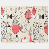 Moderne, Inspirierte Fischkunst aus dem Mittelalte Fleecedecke (Vorderseite (Horizontal))