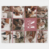 Moderne Instagram-Familienfotografie Mit Monogramm Fleecedecke (Vorderseite (Horizontal))