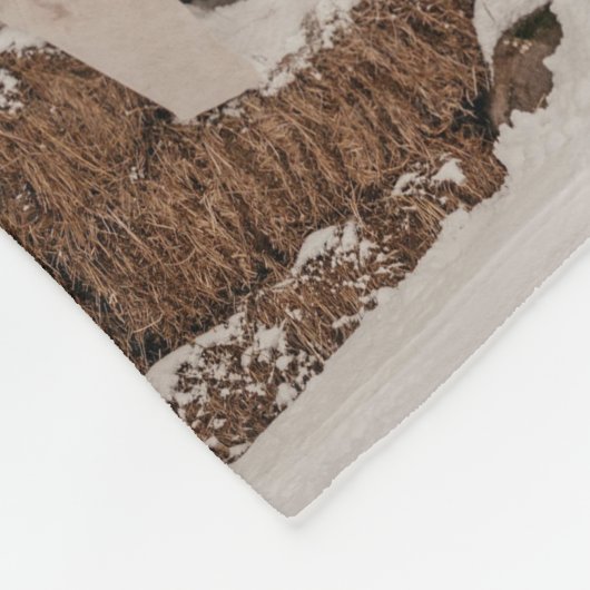 Moderne Instagram-Familienfotografie Mit Monogramm Fleecedecke (Ecke)