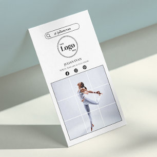 Moderne Instagram Foto White Business Card Visitenkarte