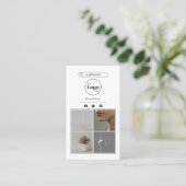 Moderne Instagram FotoCollage zweiseitig Visitenkarte (Stehend Vorderseite)