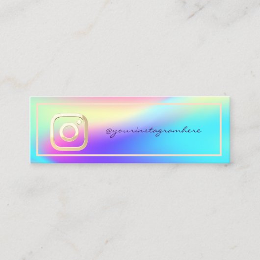 Moderne Instagram Holographie Mini Visitenkarte (Vorderseite)
