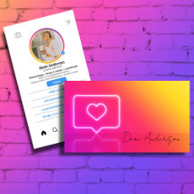 Moderne Instagram Influencer-Visitenkarten