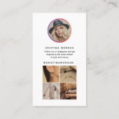 Moderne Instagram-Profil-Gitter-Influencerin Visitenkarte (Rückseite)