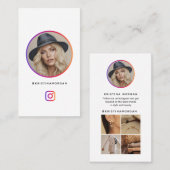 Moderne Instagram-Profil-Gitter-Influencerin Visitenkarte (Vorne/Hinten)