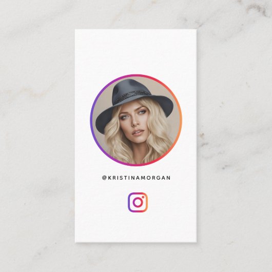Moderne Instagram-Profil-Gitter-Influencerin Visitenkarte (Vorderseite)
