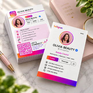 Moderne Instagram-Profilvorlage mit QR-Code Visitenkarte
