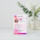 Moderne Instagram-Profilvorlage mit QR-Code Visitenkarte (Stehend Vorderseite)