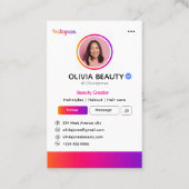 Moderne Instagram-Profilvorlage mit QR-Code Visitenkarte (Rückseite)