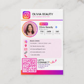 Moderne Instagram-Profilvorlage mit QR-Code Visitenkarte (Vorderseite)