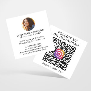 Moderne Instagram-QR-Code-Foto-Grafik Quadratische Visitenkarte