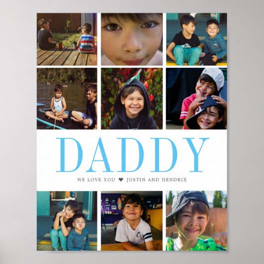 Moderne Instagram Square Foto Collage | 9 FOTOS Poster (Vorne)