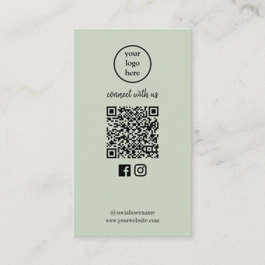 Moderne Instagramm Facebook QR Code Social Media Visitenkarte (Vorderseite)