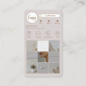 Moderne Instagramm Foto Collage Beige Visitenkarte (Vorderseite)