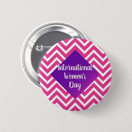 Moderne internationale Frauentage Button (Vorne & Hinten)