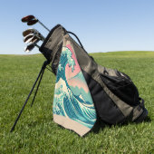 Moderne Interpretation der Großen Welle Golfhandtuch (Gras)