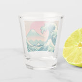 Moderne Interpretation der Großen Welle Schnapsglas (Rückseite)