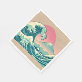 Moderne Interpretation der Großen Welle Serviette (Ecke)